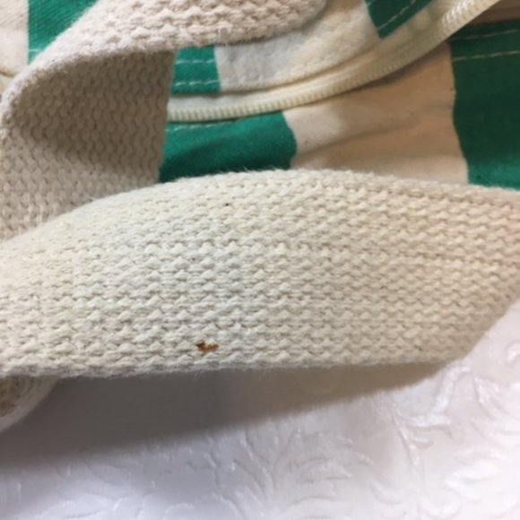 Caribbean Joe Striped Canvas Zip Shopping Beach Travel Tote Bag Extra Lg 22"x18" - Picture 9 of 16